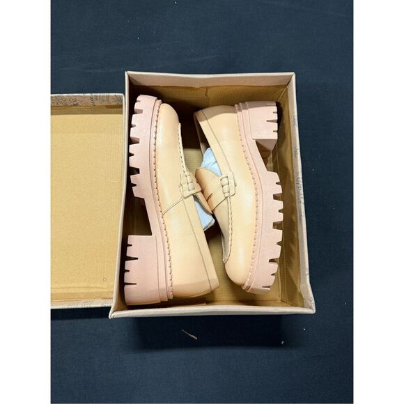 New Free People Cantaloupe Lyra Lug Sole Loafers 38.5